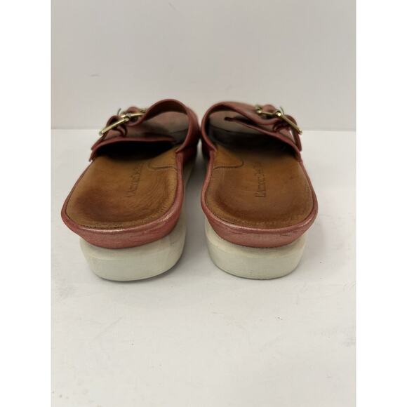 L’AmourDesPieds Viareggio Claret Athena Leather Slide Sandals Sparkly Pink Sz6.5 - Picture 5 of 9